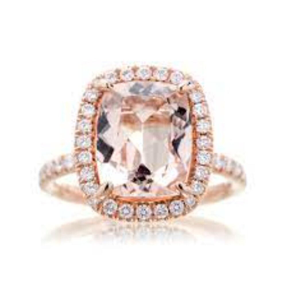 The Drenched Cushion Morganite Ring